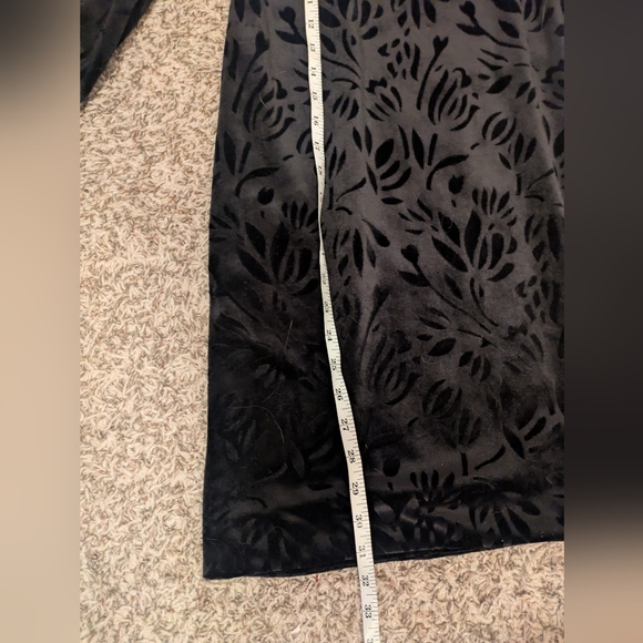 Vintage 90s Anna Sui Black Velvet Burnout Floral Dress – Size 6 - Picture 3 of 9